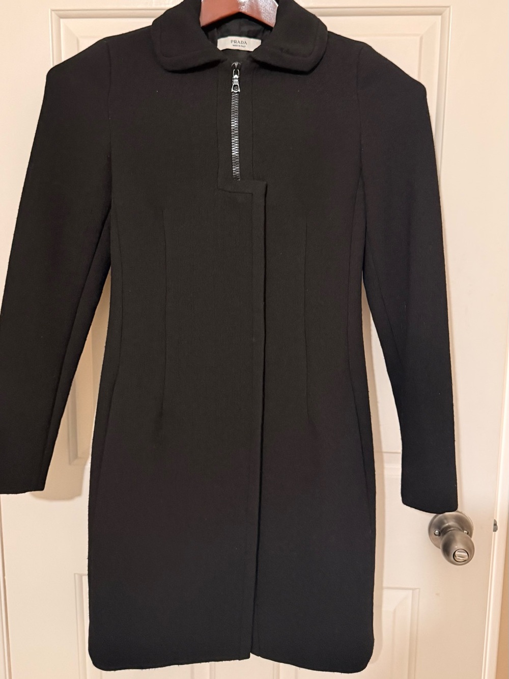 Prada Vintage Black tailored coat IT 40 from the. Early 2000s era under Miuccia